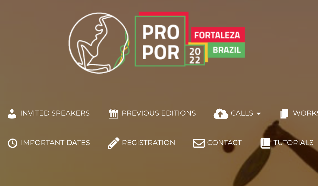 Propor2022 Screenshot (header of the website)